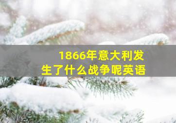 1866年意大利发生了什么战争呢英语