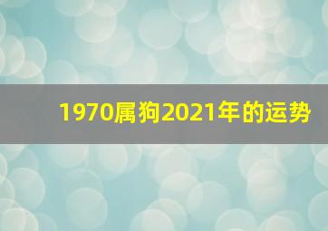 1970属狗2021年的运势