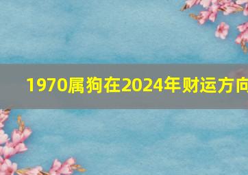 1970属狗在2024年财运方向