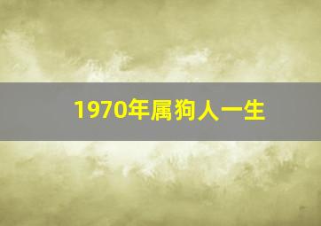 1970年属狗人一生