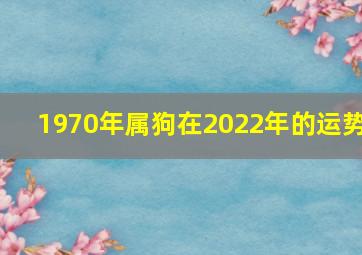 1970年属狗在2022年的运势