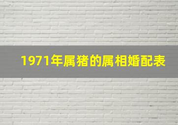 1971年属猪的属相婚配表