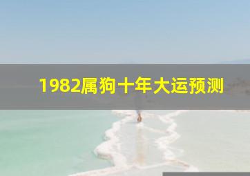 1982属狗十年大运预测