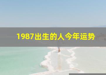 1987出生的人今年运势