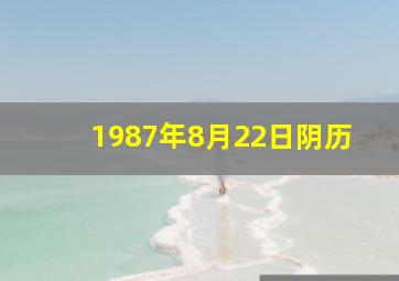 1987年8月22日阴历