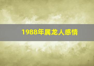 1988年属龙人感情