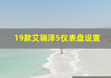 19款艾瑞泽5仪表盘设置