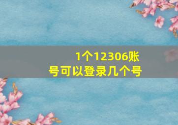 1个12306账号可以登录几个号