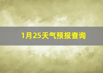 1月25天气预报查询