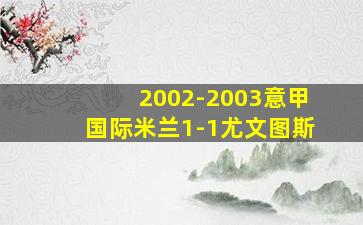 2002-2003意甲国际米兰1-1尤文图斯