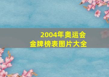 2004年奥运会金牌榜表图片大全