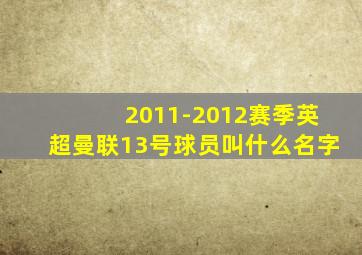 2011-2012赛季英超曼联13号球员叫什么名字