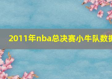 2011年nba总决赛小牛队数据