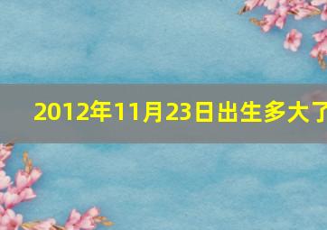 2012年11月23日出生多大了