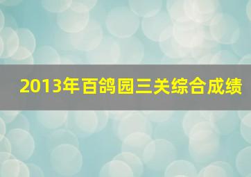 2013年百鸽园三关综合成绩