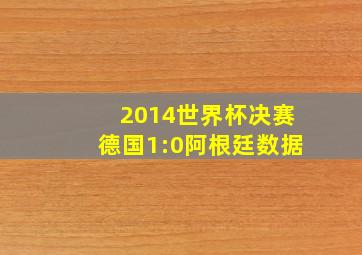 2014世界杯决赛德国1:0阿根廷数据