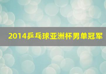 2014乒乓球亚洲杯男单冠军