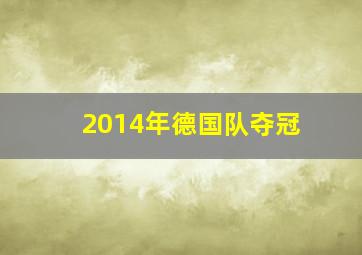 2014年德国队夺冠