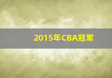 2015年CBA冠军