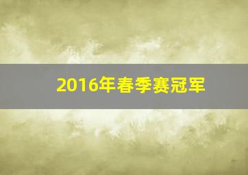 2016年春季赛冠军