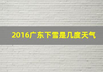 2016广东下雪是几度天气