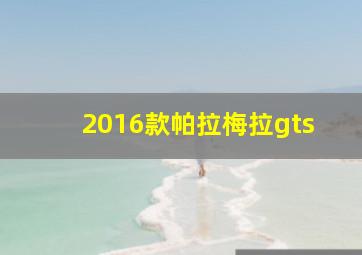 2016款帕拉梅拉gts