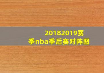 20182019赛季nba季后赛对阵图