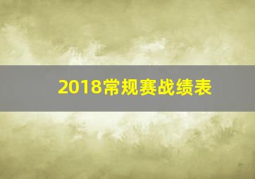 2018常规赛战绩表