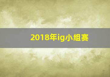 2018年ig小组赛