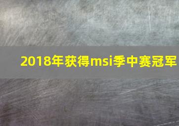 2018年获得msi季中赛冠军