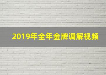 2019年全年金牌调解视频