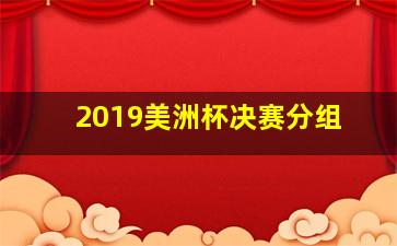 2019美洲杯决赛分组