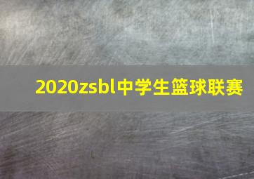 2020zsbl中学生篮球联赛