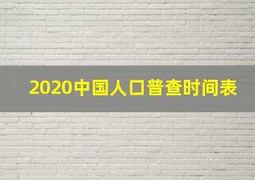 2020中国人口普查时间表