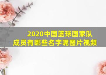 2020中国篮球国家队成员有哪些名字呢图片视频