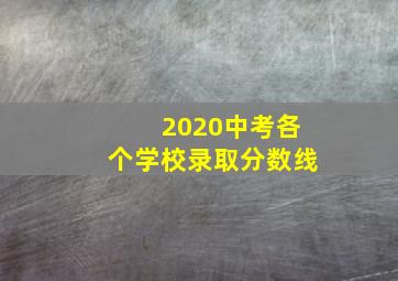 2020中考各个学校录取分数线