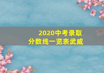 2020中考录取分数线一览表武威