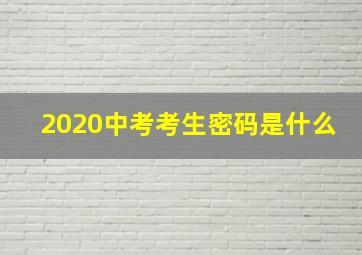 2020中考考生密码是什么