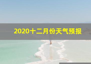 2020十二月份天气预报