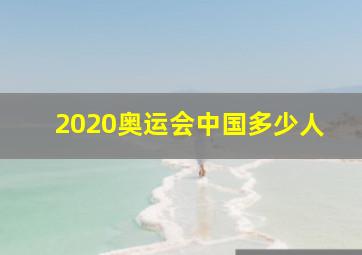 2020奥运会中国多少人