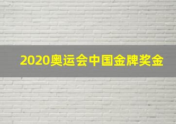 2020奥运会中国金牌奖金