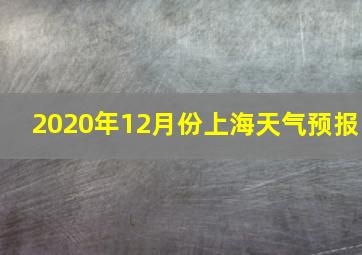 2020年12月份上海天气预报