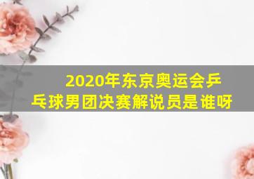 2020年东京奥运会乒乓球男团决赛解说员是谁呀