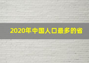 2020年中国人口最多的省