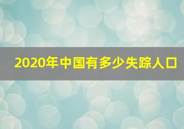 2020年中国有多少失踪人口