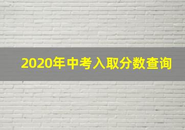 2020年中考入取分数查询