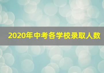 2020年中考各学校录取人数