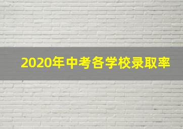 2020年中考各学校录取率