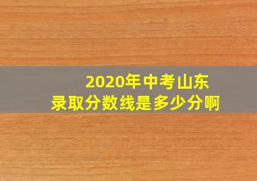 2020年中考山东录取分数线是多少分啊