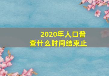 2020年人口普查什么时间结束止